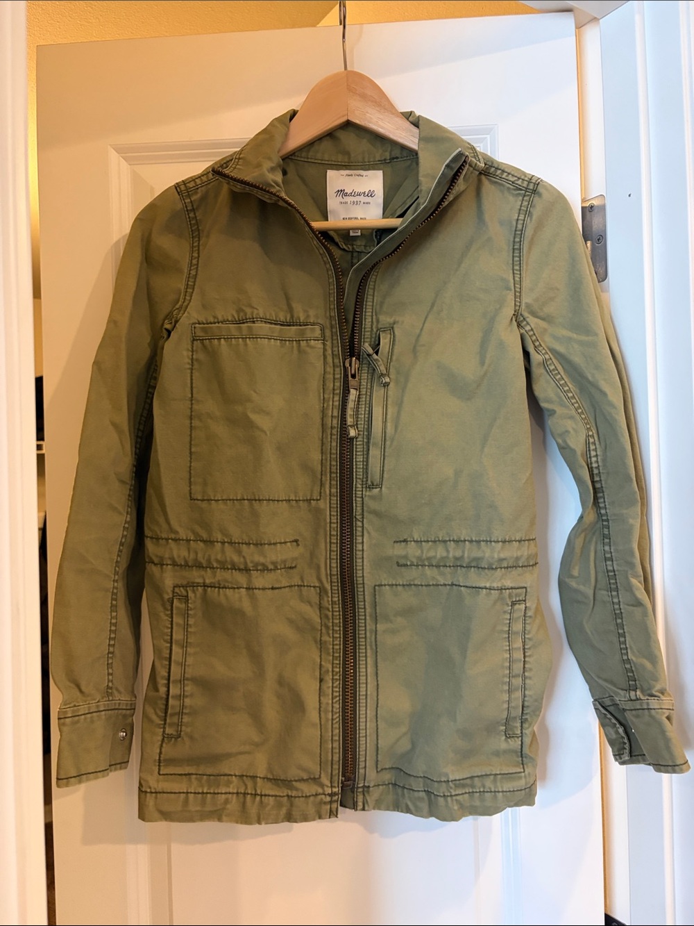 Madewell Olive Utility Fleet Jacket